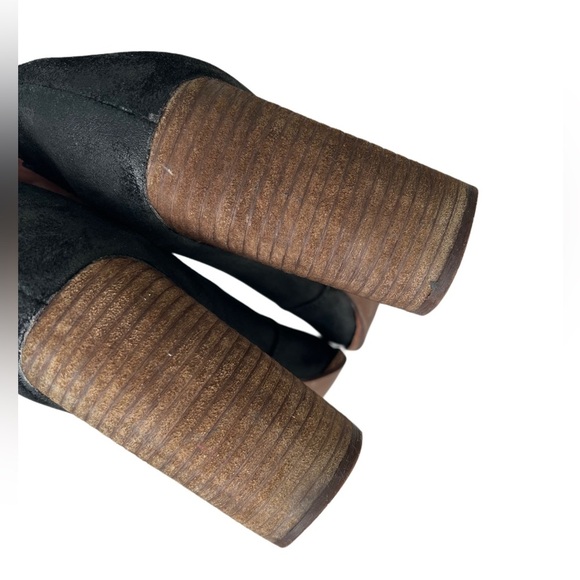 Jeffrey Campbell Yorktown Black Chunky Heeled Leather Ankle Boots Boho 8.5 - Picture 8 of 14